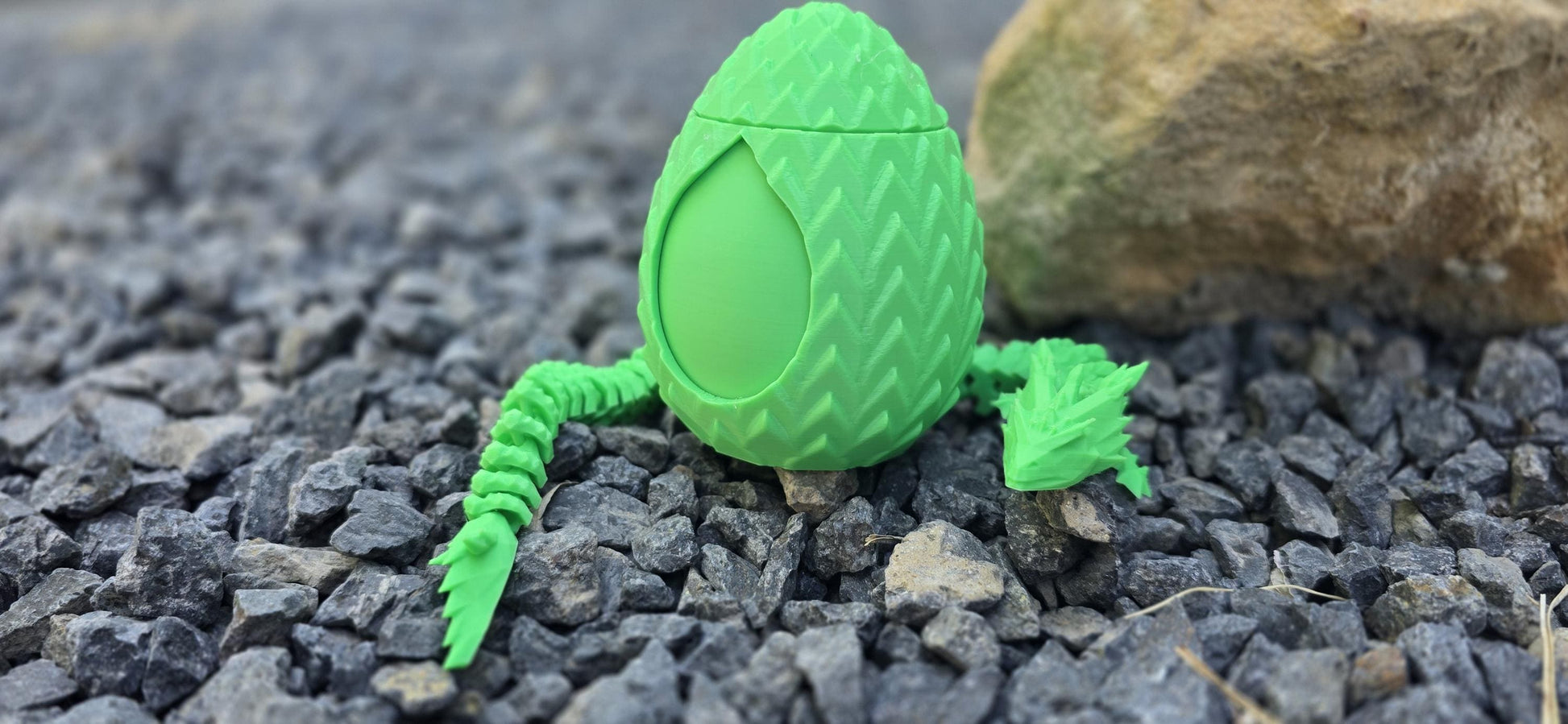 3D Printed Dragon egg w/ Dragon